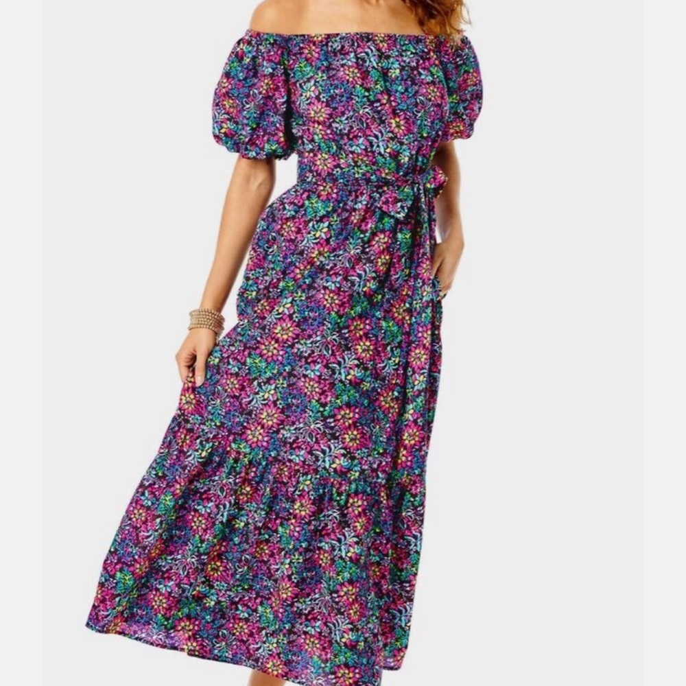 Lilly Pulitzer off the shoulder Maxi Dress